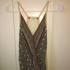 Patterned V-Neck Tank Top